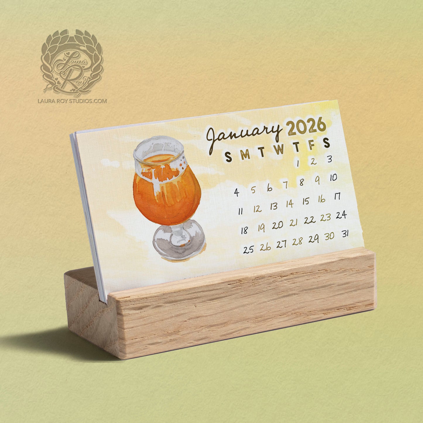 2026 Beer + Trivia Mini Watercolor Calendar