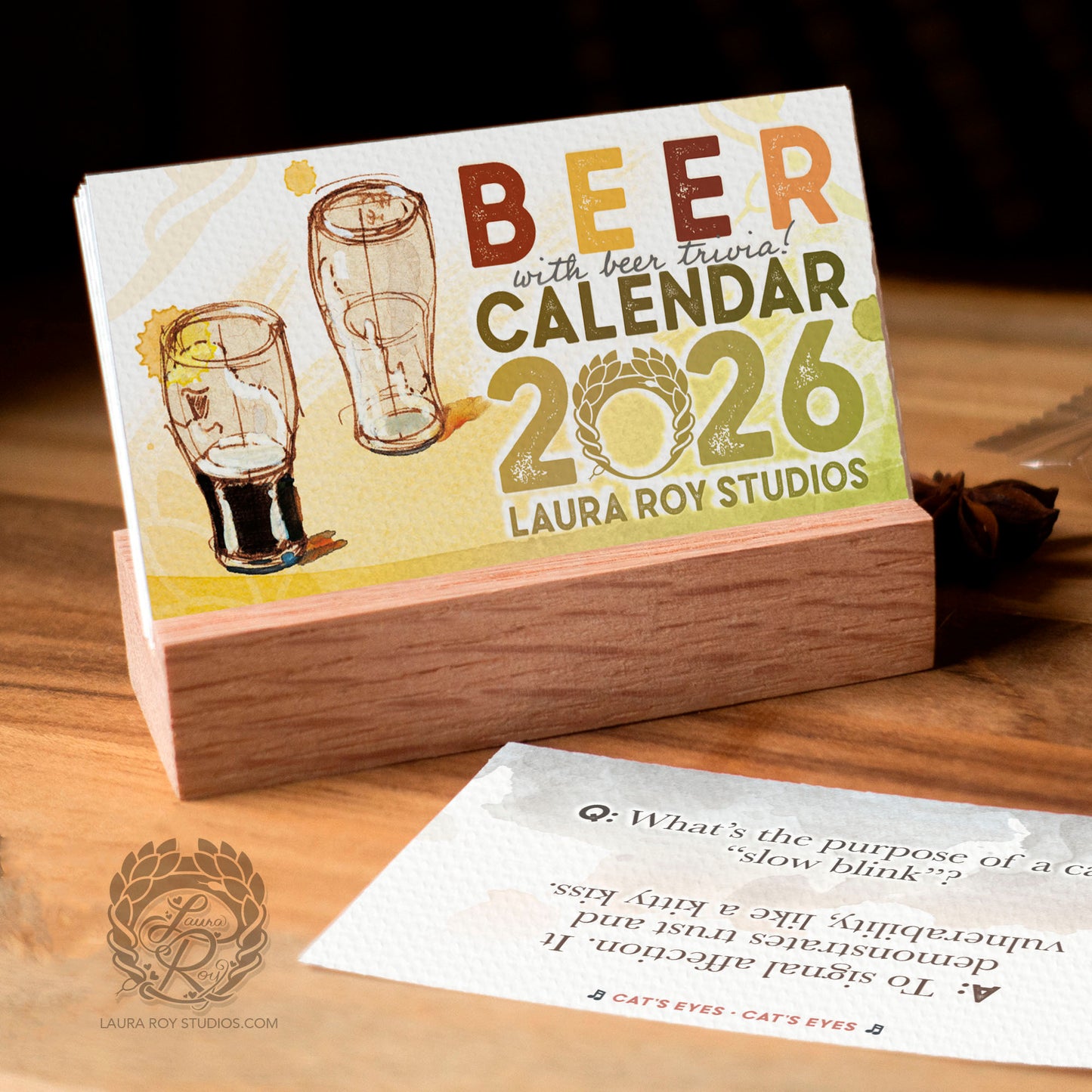 2026 Beer + Trivia Mini Watercolor Calendar
