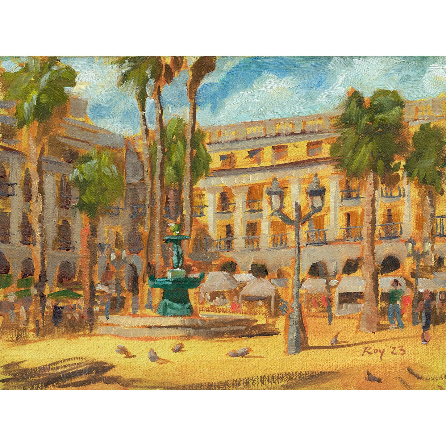 Autumn Afternoon at Placa Reial in Barcelona