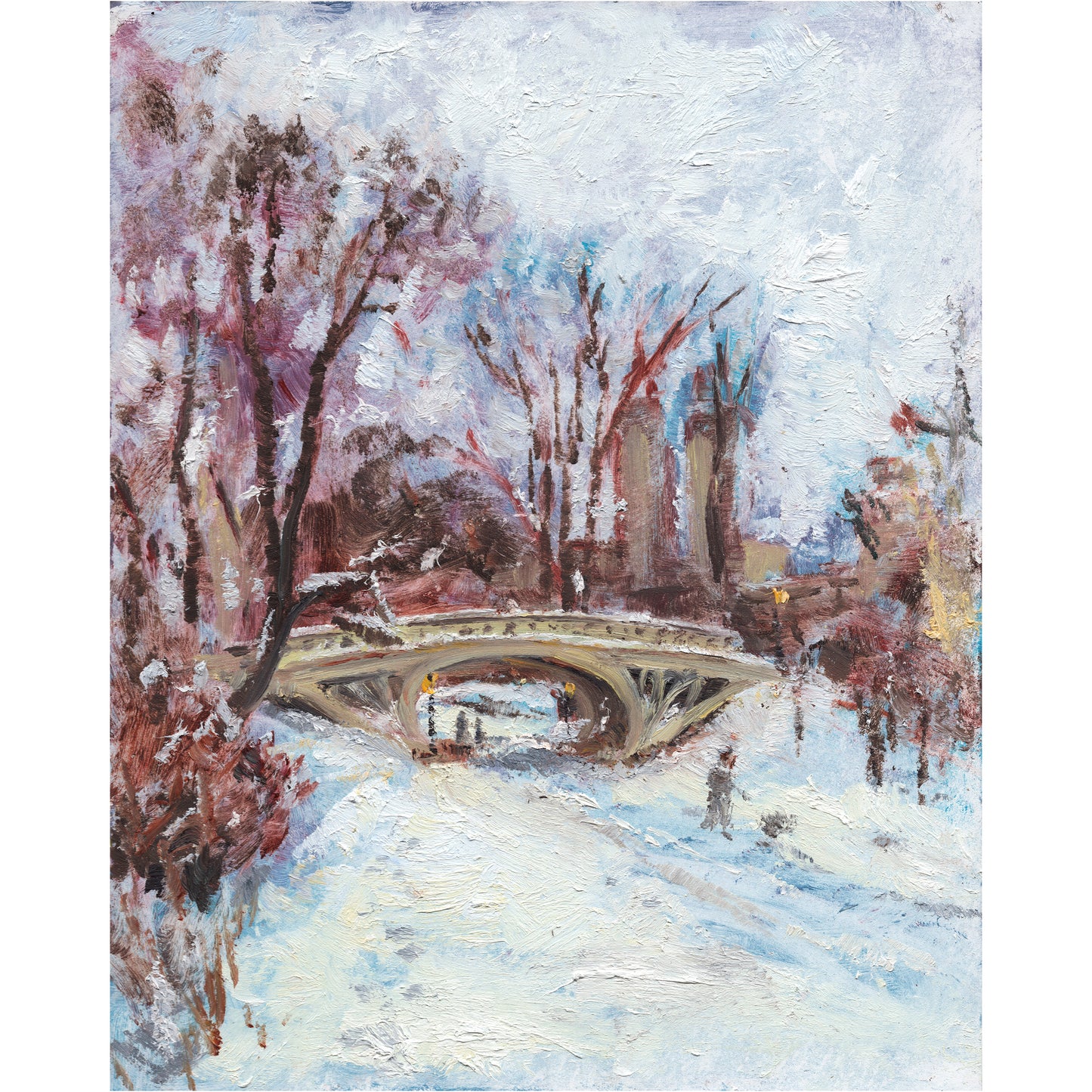 Gothic Bridge with Snow, Central Park