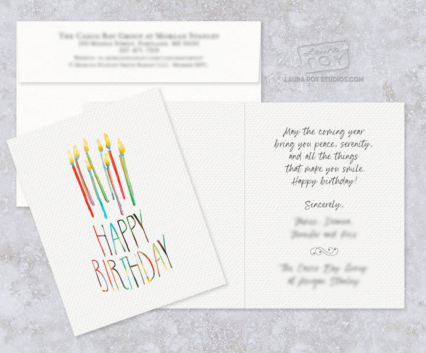 500 Custom Birthday Cards and Envelopes with Return Address