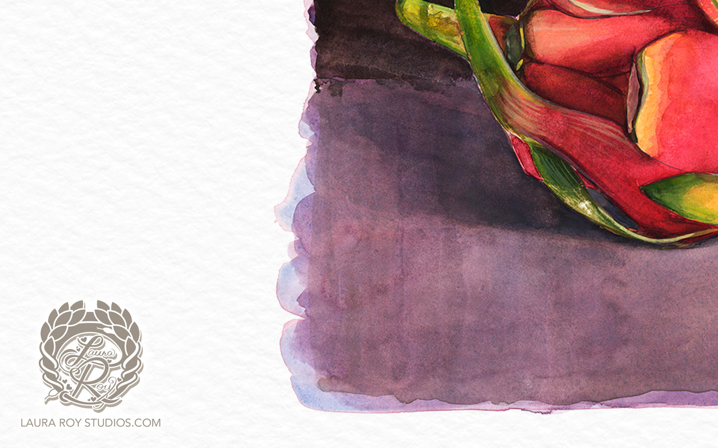 Dragon Fruit Watercolor Art Print – Vibrant Tropical Fruit Illustration, Exotic Kitchen Wall Decor