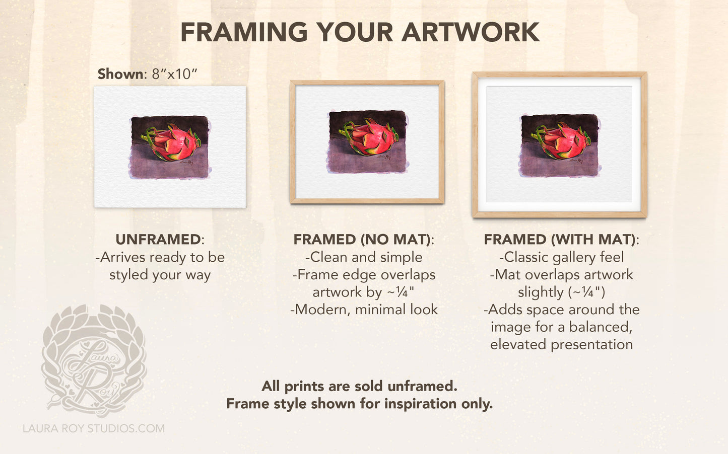Dragon Fruit Watercolor Art Print – Vibrant Tropical Fruit Illustration, Exotic Kitchen Wall Decor