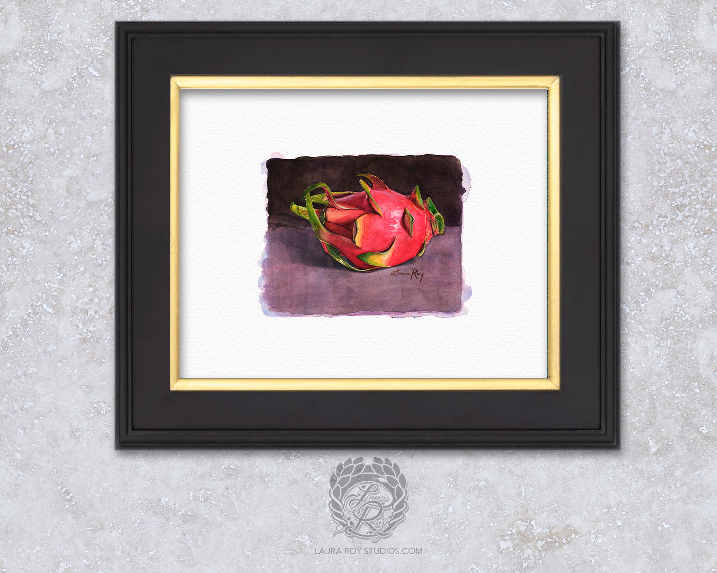 Dragon Fruit Watercolor Art Print – Vibrant Tropical Fruit Illustration, Exotic Kitchen Wall Decor