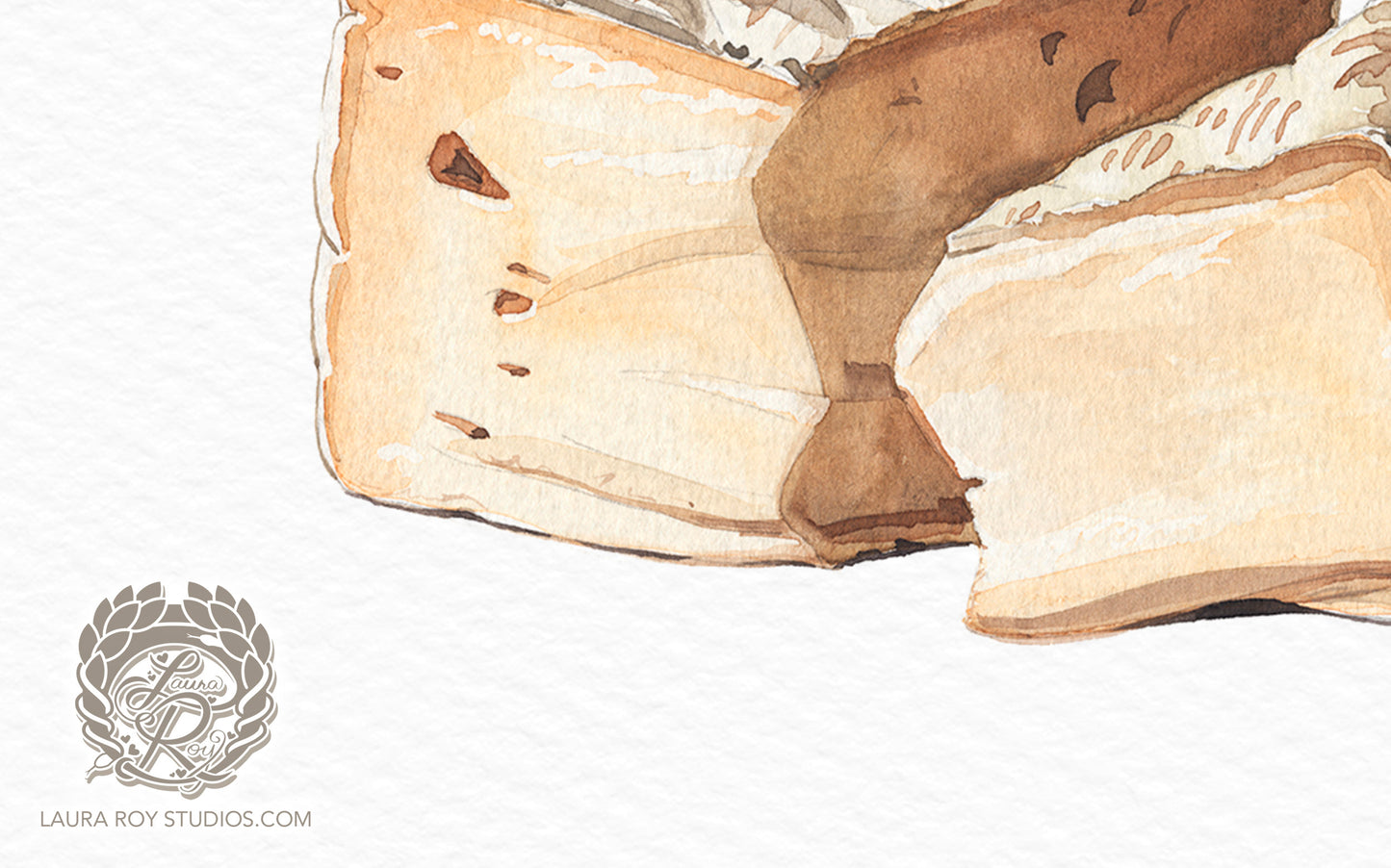 Triple Cream Cheese Watercolor Print – Soft-Ripened Wedge Still Life, Gourmet Food Art, Elegant Kitchen Wall Decor, Giclée Print