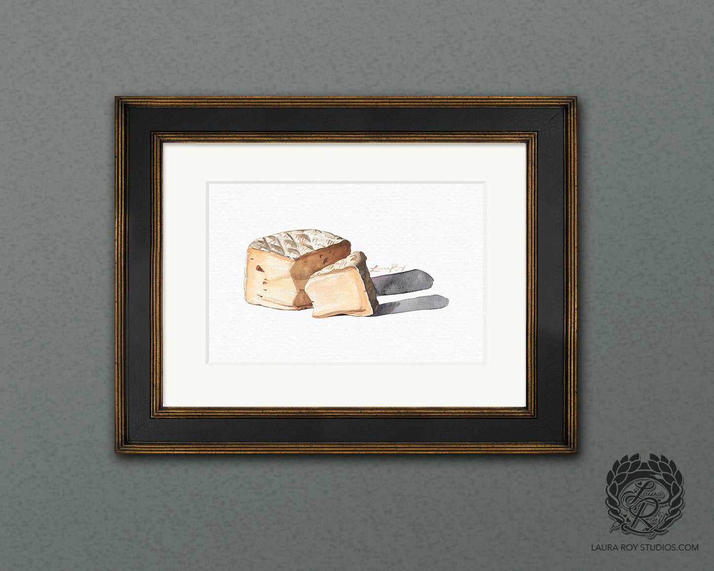 Triple Cream Cheese Watercolor Print – Soft-Ripened Wedge Still Life, Gourmet Food Art, Elegant Kitchen Wall Decor, Giclée Print