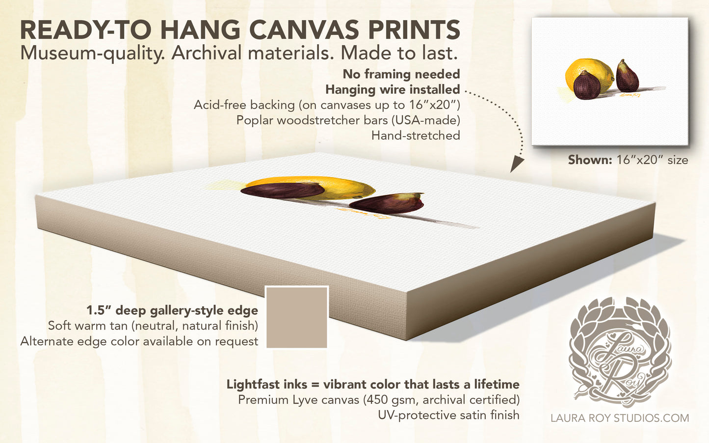 Lemon with Two Figs | Giclée Print