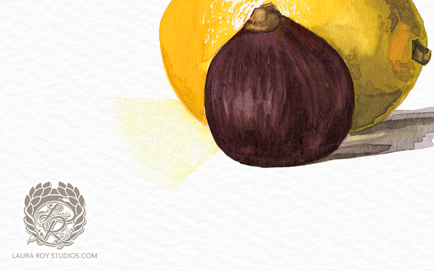 Lemon with Two Figs | Giclée Print
