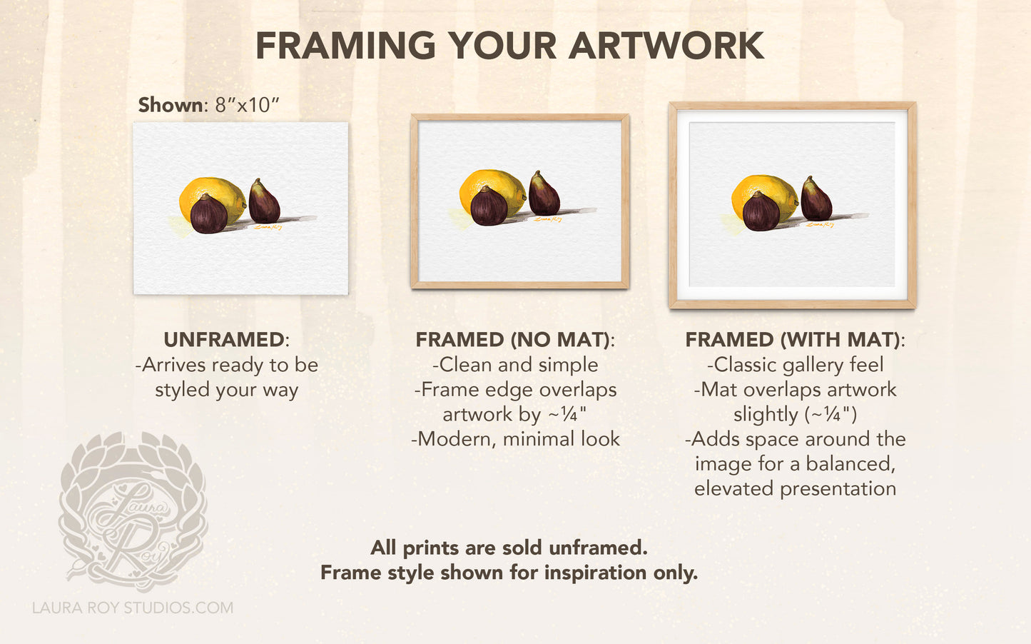 Lemon with Two Figs | Giclée Print
