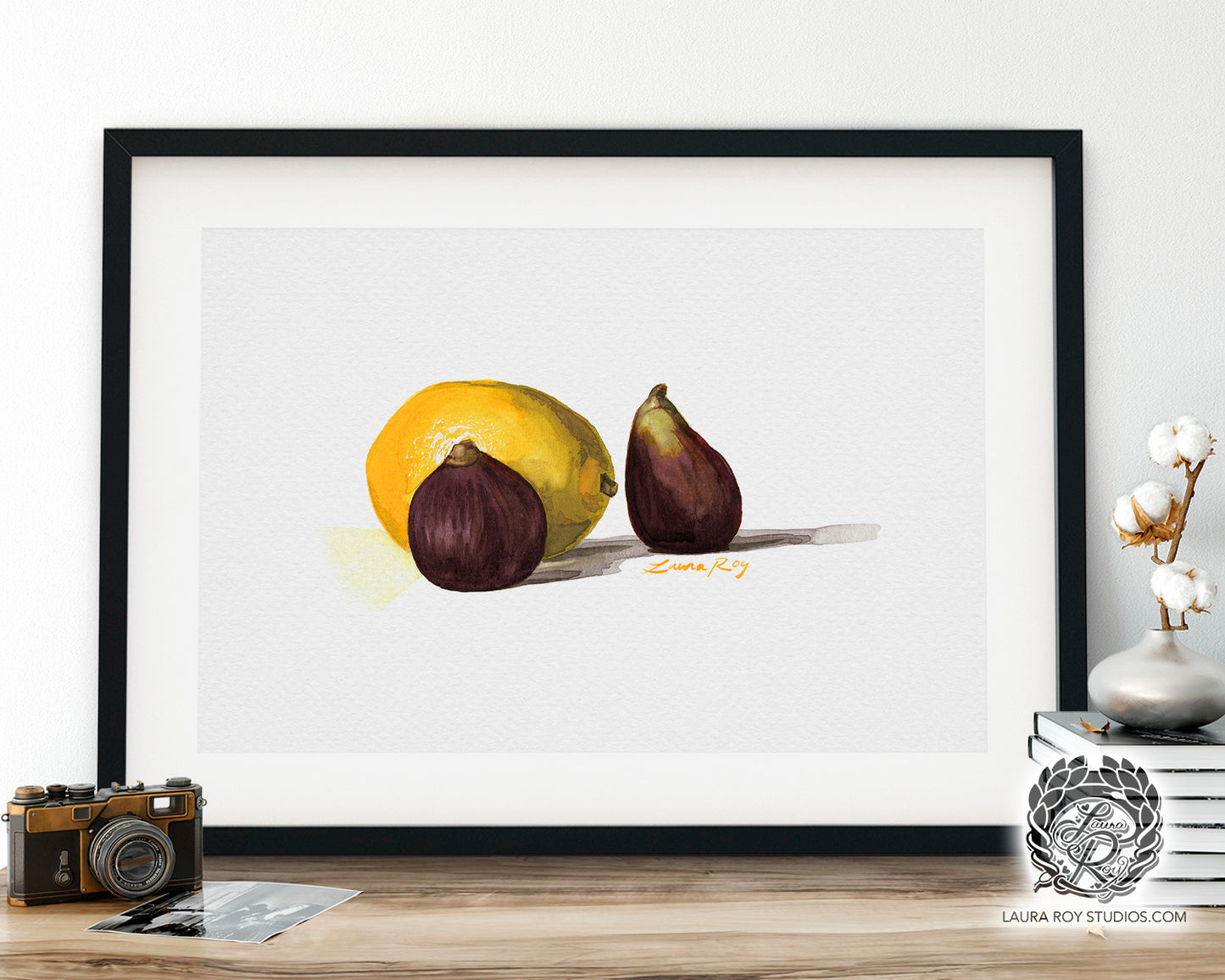 Lemon with Two Figs | Giclée Print