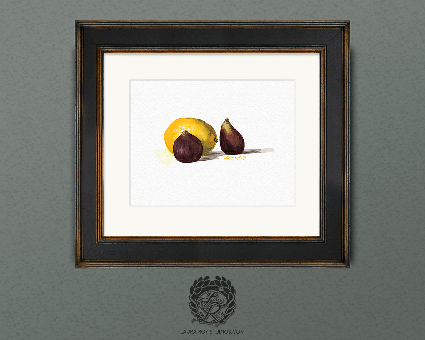 Lemon with Two Figs | Giclée Print