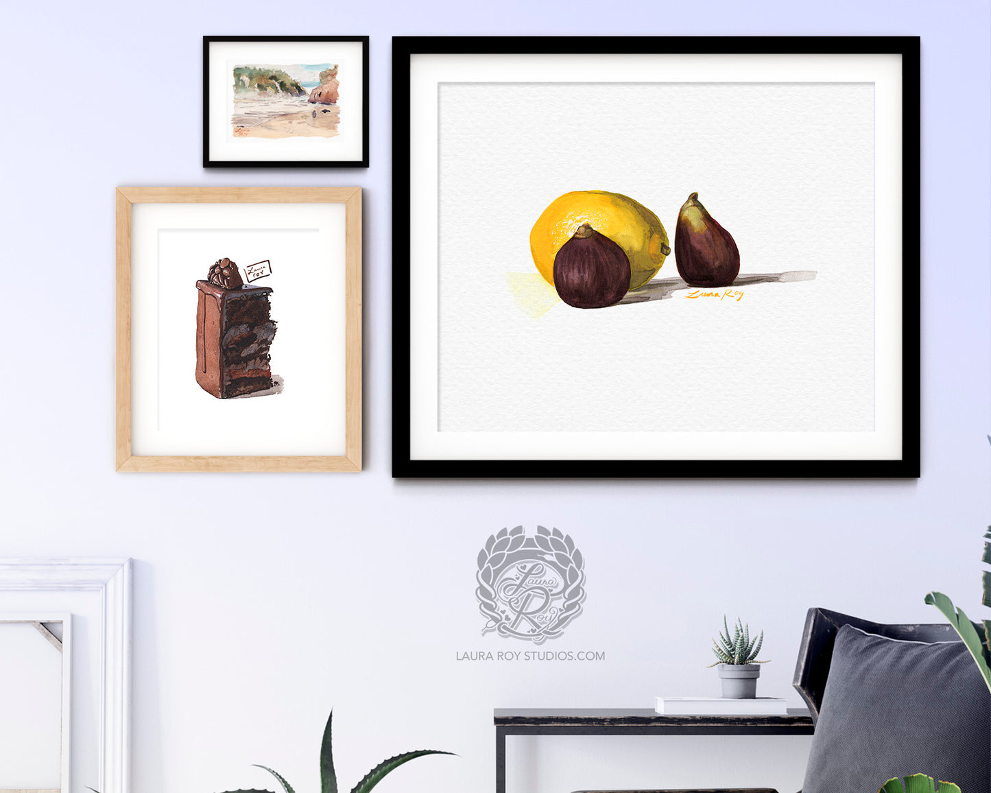 Lemon with Two Figs | Giclée Print