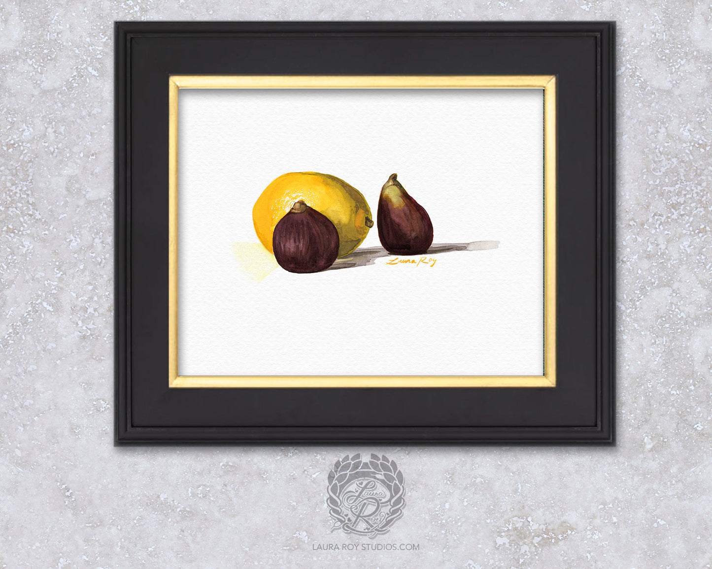 Lemon with Two Figs | Giclée Print