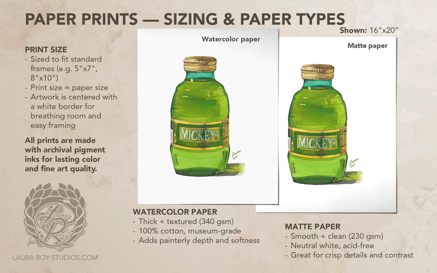 Mickey's Malt Liquor Watercolor | Giclée Print