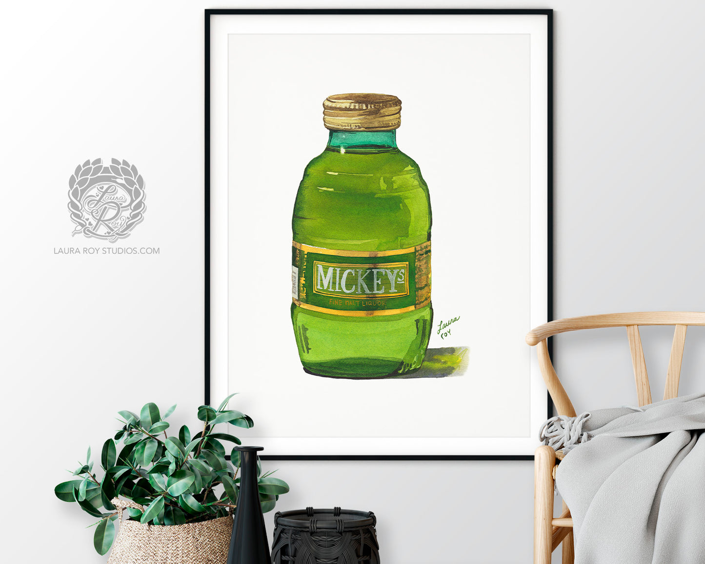Mickey's Malt Liquor Watercolor | Giclée Print