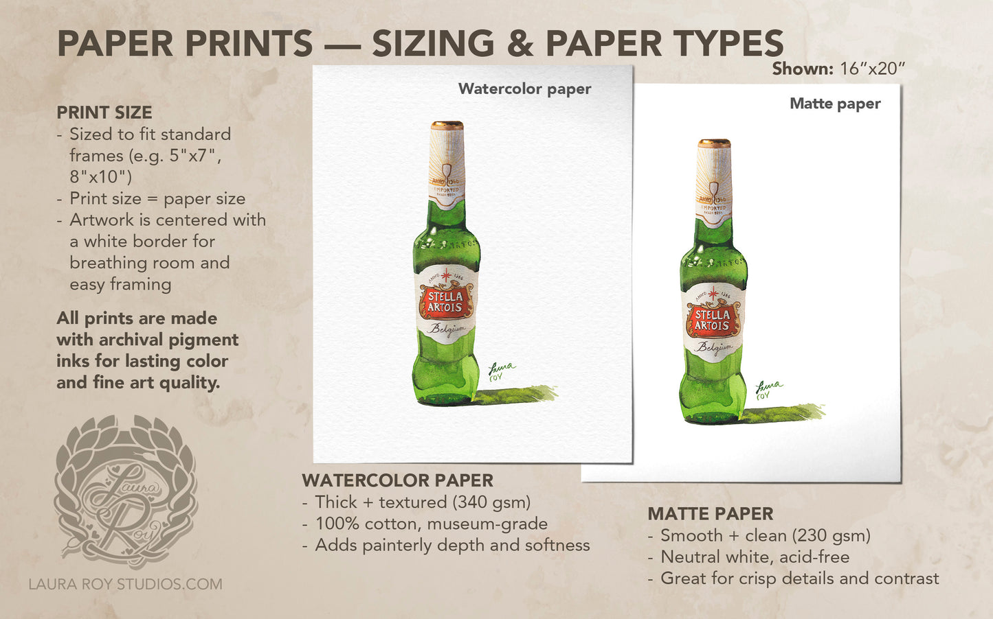 Stella Artois Watercolor | Giclée Print