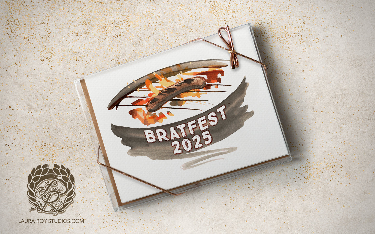 Personalized Father’s Day Grill Card, Custom Dad Name Watercolor BBQ Gift, Sizzling Sausage Art (Single or Set)