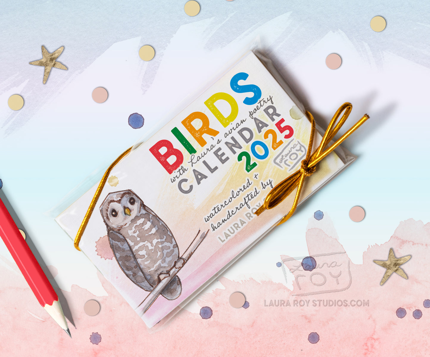 2025 Birds Watercolor Mini Calendar – Handcrafted Art, Monthly Bird Poems, Perfect Gift for Birdwatching Enthusiasts & Nature Lovers