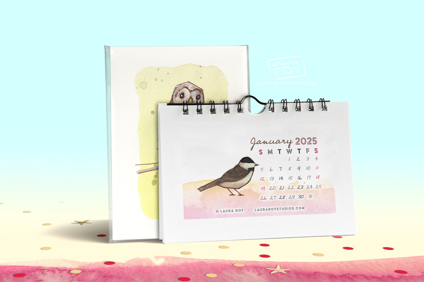 2025 Birds Watercolor Mini Calendar – Handcrafted Art, Monthly Bird Poems, Perfect Gift for Birdwatching Enthusiasts & Nature Lovers