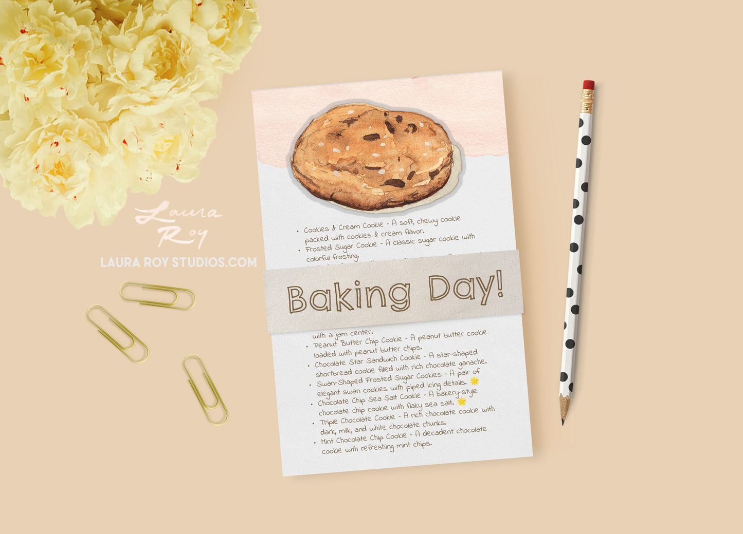 Watercolor Sticker: Chocolate Chip Sea Salt Cookie Transparent Vinyl, Waterproof, 3.5 inch (Single or Set)