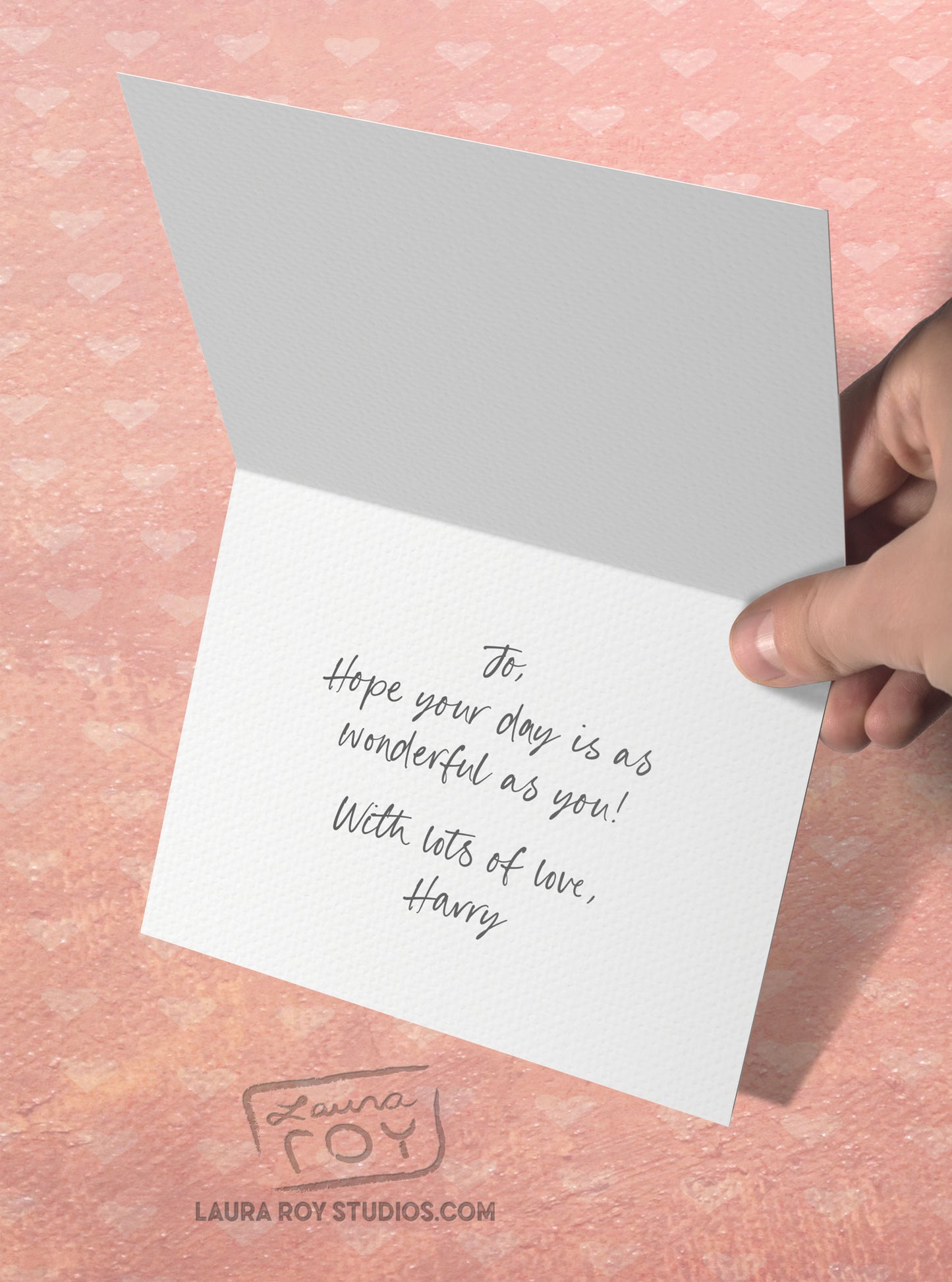 Personalized Hands/Skintones Love Card - Watercolor Hands with Heart Design, Customizable Skin Tones and Special Message (Single or Set)