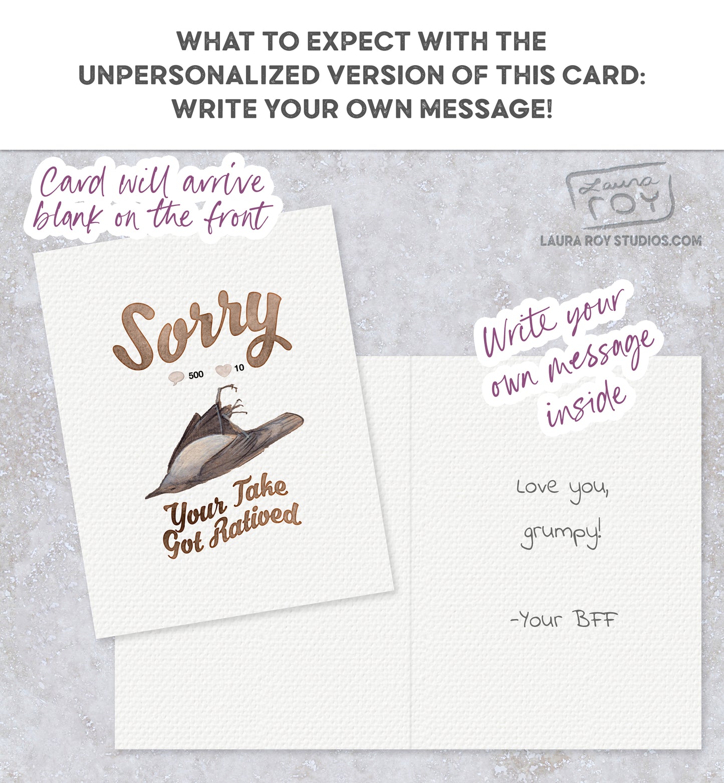Personalized 'Sorry Your Take Got Ratioed' Card Watercolor Tweet/Post Twitter, X, Instagram, TikTok Banter, Custom Message (Single or Set)