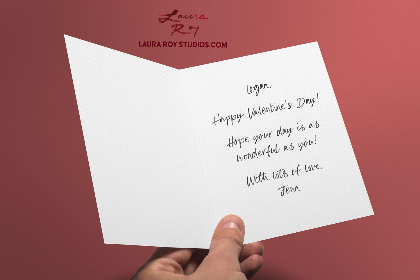 Personalized Sticky Note Watercolor with Hearts Card - Cute Sketches with Custom Messages for Valentine's Day (Single or Set)