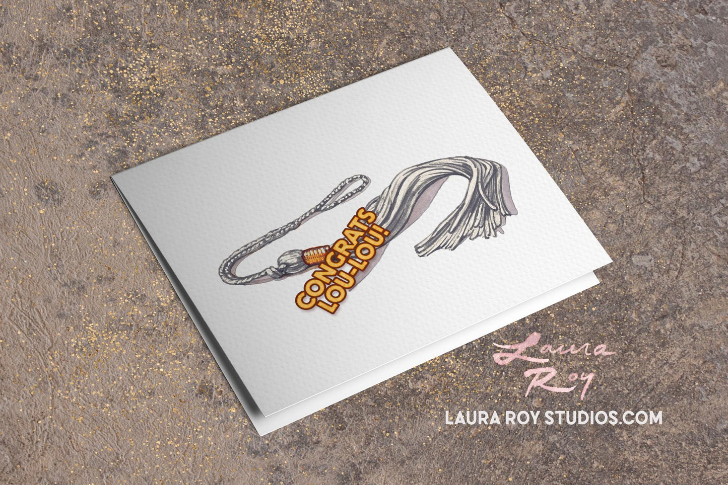 Personalized Watercolor Graduation Card - Watercolor Tassel with Custom Color, and Message (Single or Set)
