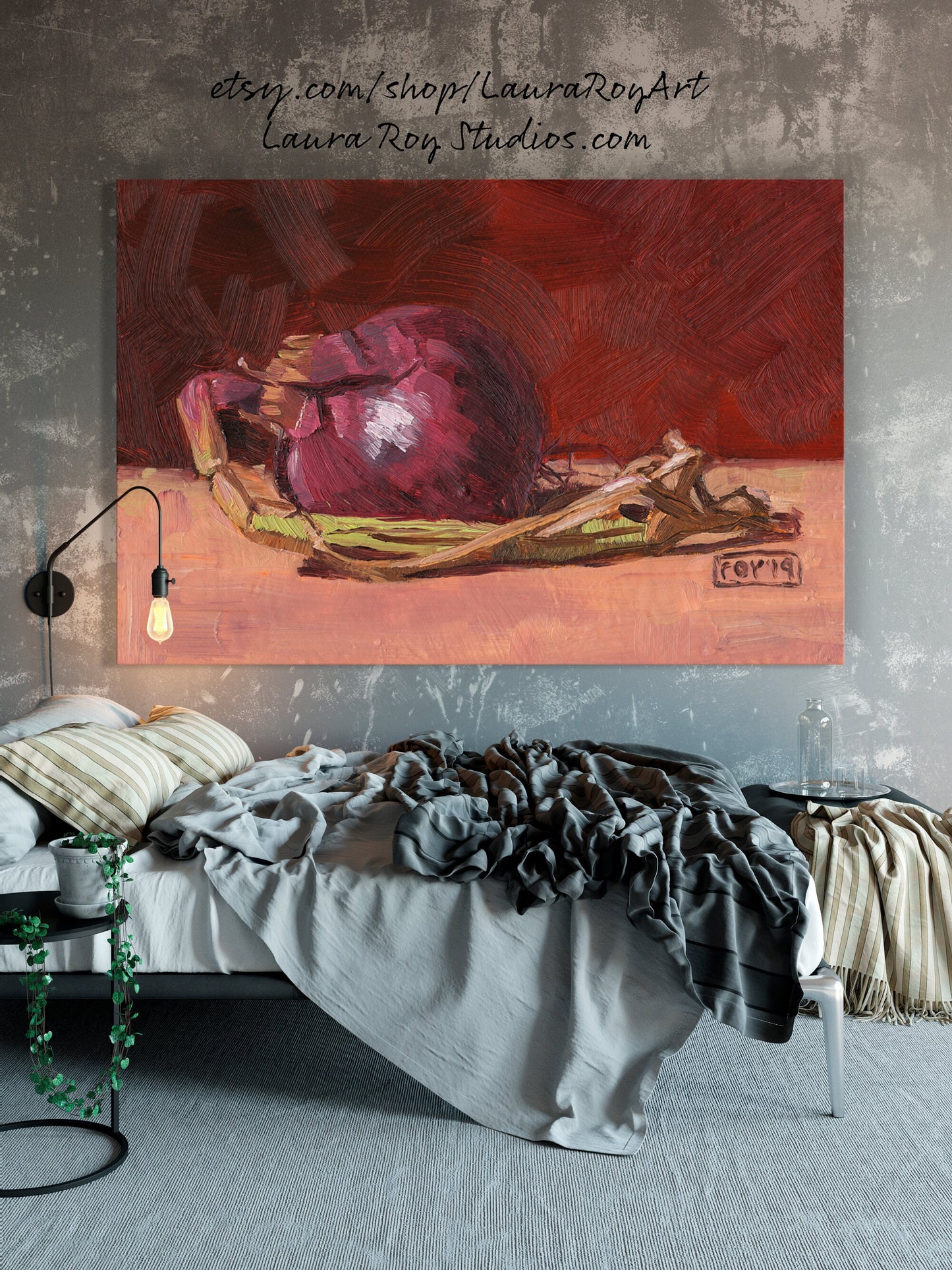 Red Onion Oil Painting | Giclée Print