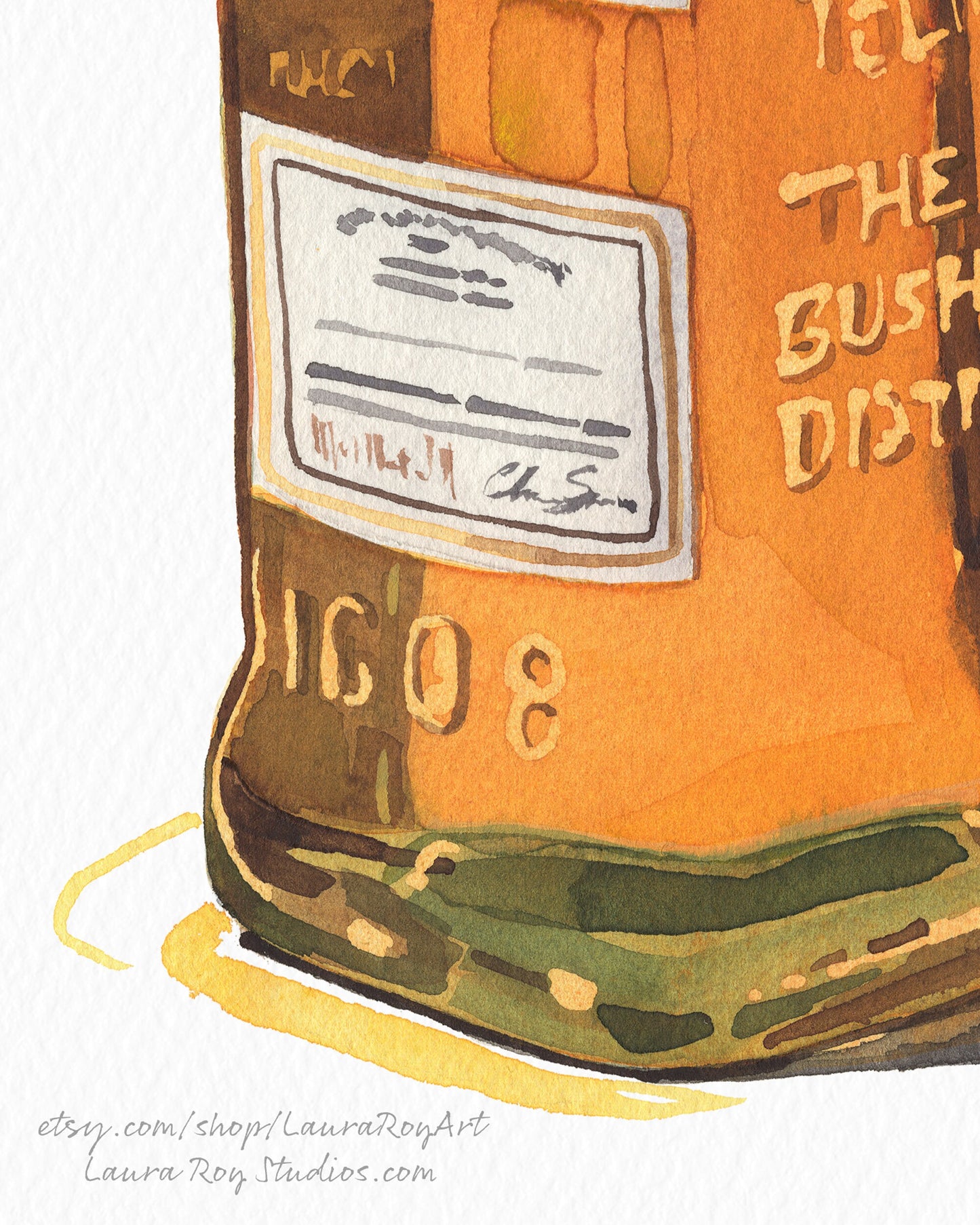 Custom Whisky/Whiskey Original Watercolor Painting