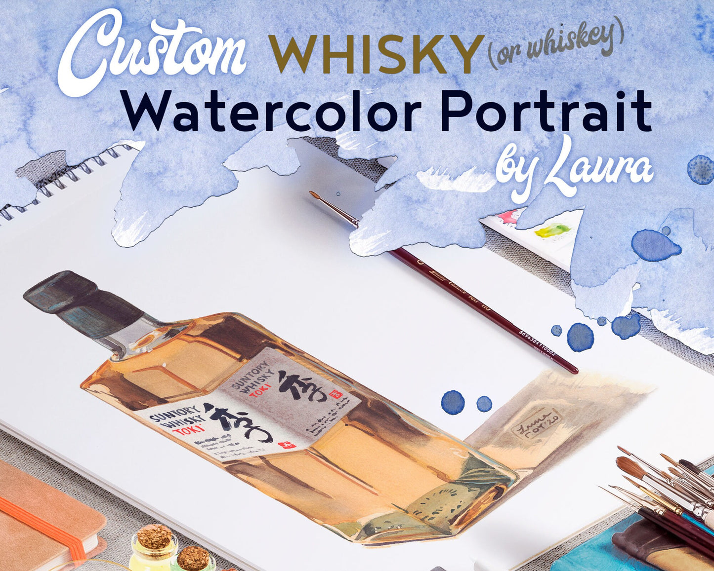 Custom Whisky/Whiskey Original Watercolor Painting