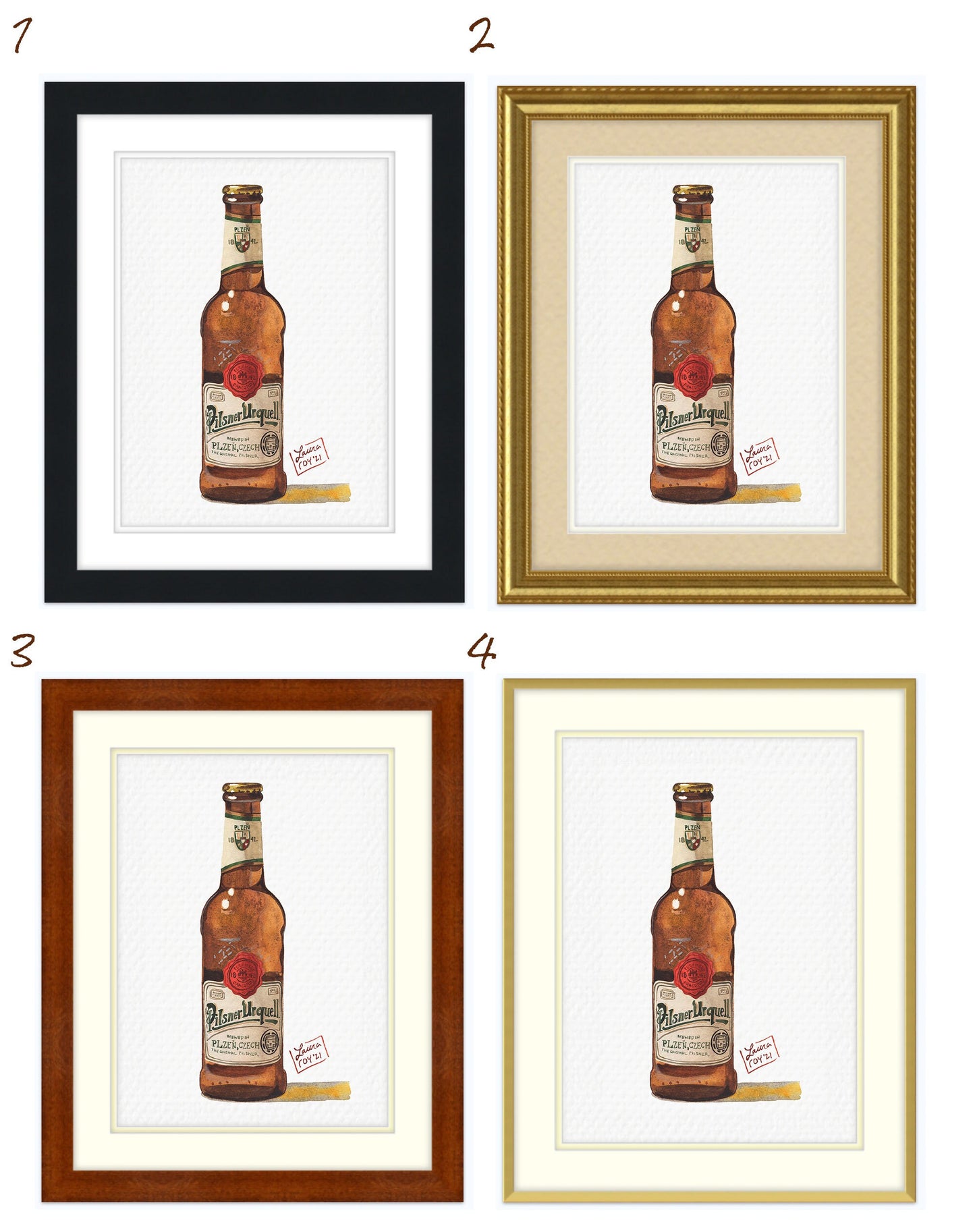Custom Beer Original Watercolor Painting
