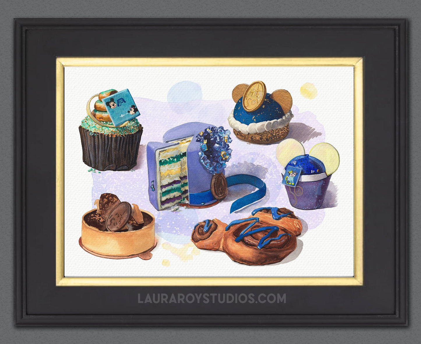 Desserts of Disney Watercolor 50th Anniversary Giclée Print | Disney World and Disney Springs Treats Paintings