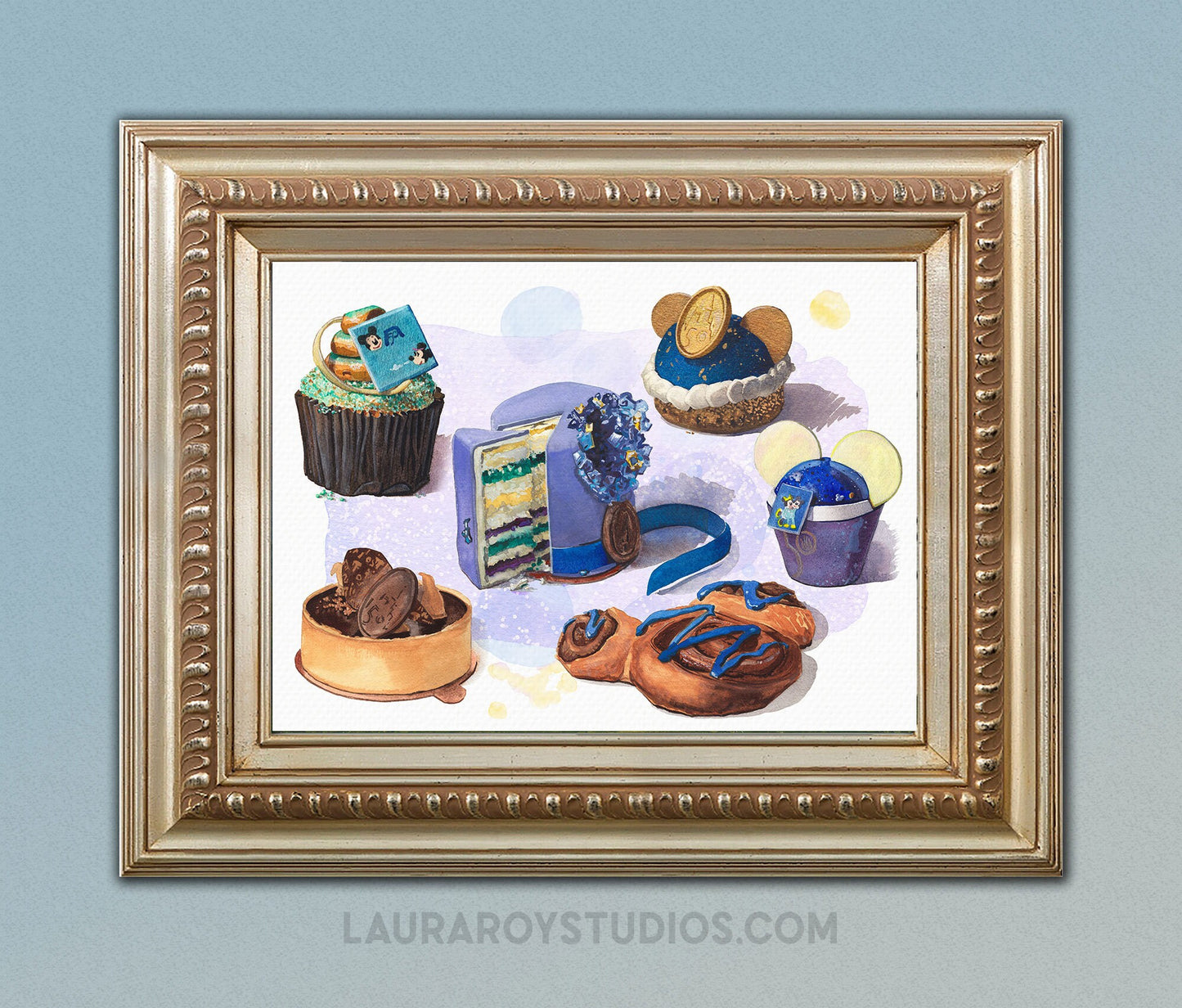 Desserts of Disney Watercolor 50th Anniversary Giclée Print | Disney World and Disney Springs Treats Paintings