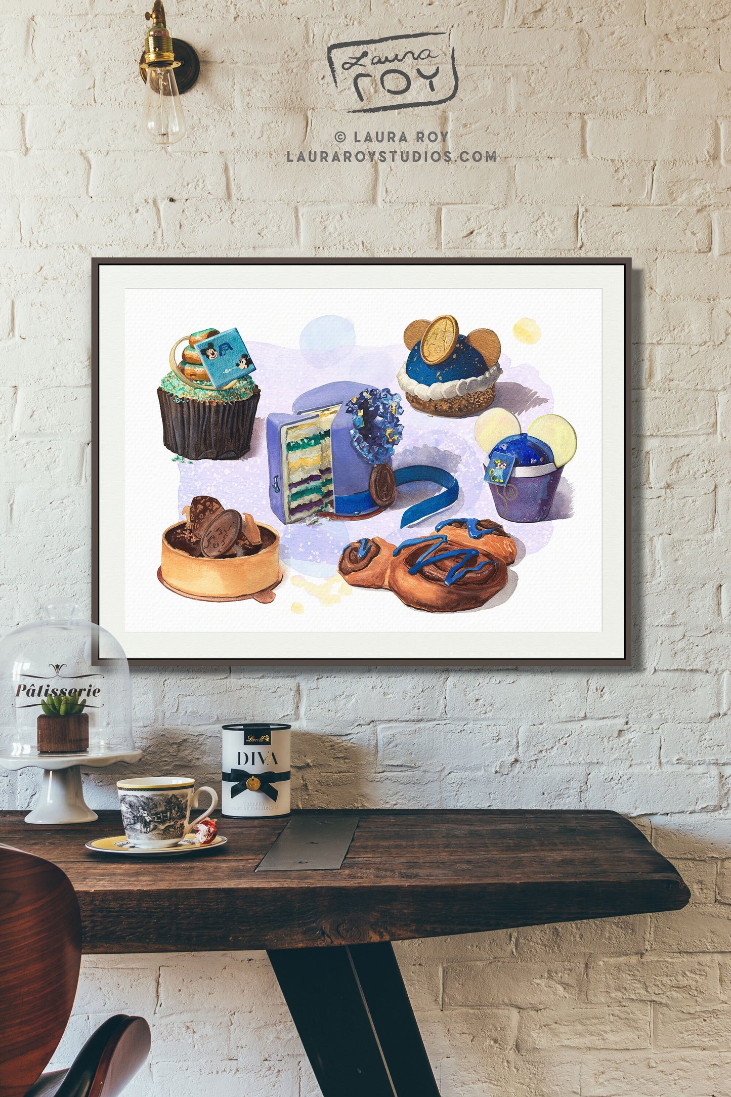 Desserts of Disney Watercolor 50th Anniversary Giclée Print | Disney World and Disney Springs Treats Paintings