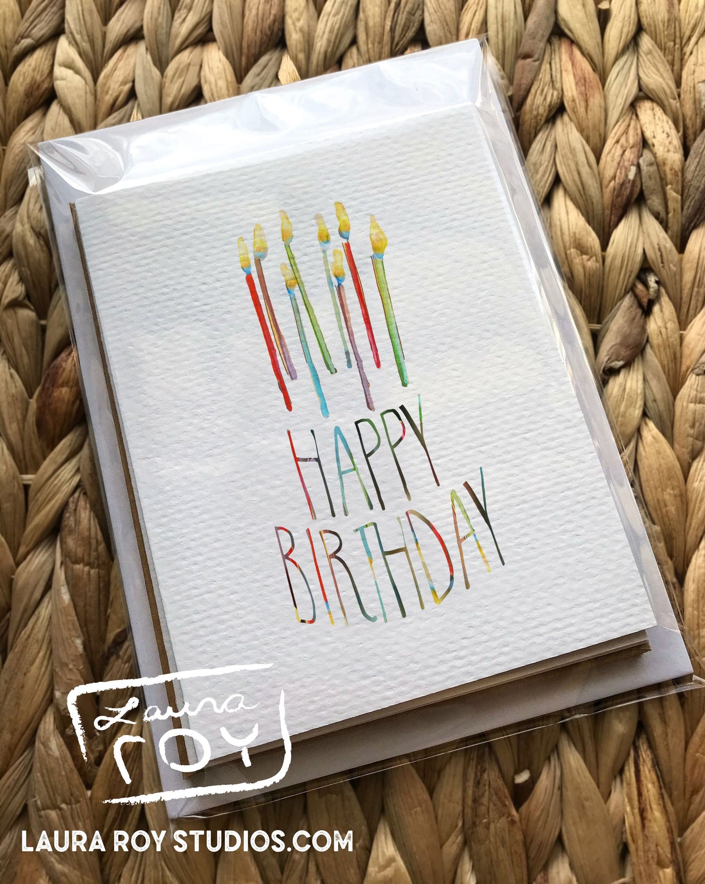 Personalized Happy Birthday Candle Arc Card – Colorful Flickering Candles and Customizable Greeting (Single or Set)