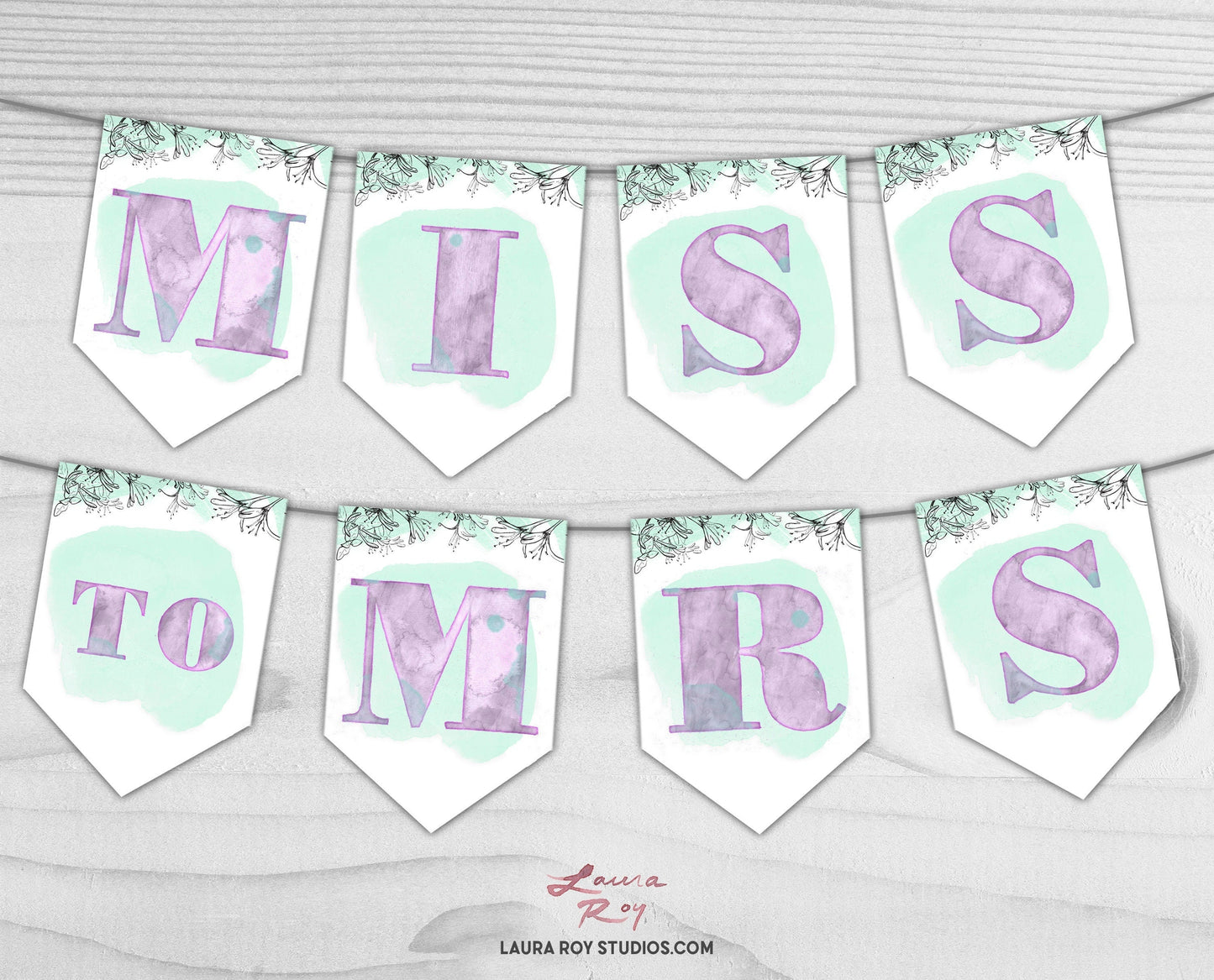 Watercolor Bridal Shower Invitations + Party Starter Pack | Floral Pattern Customizable