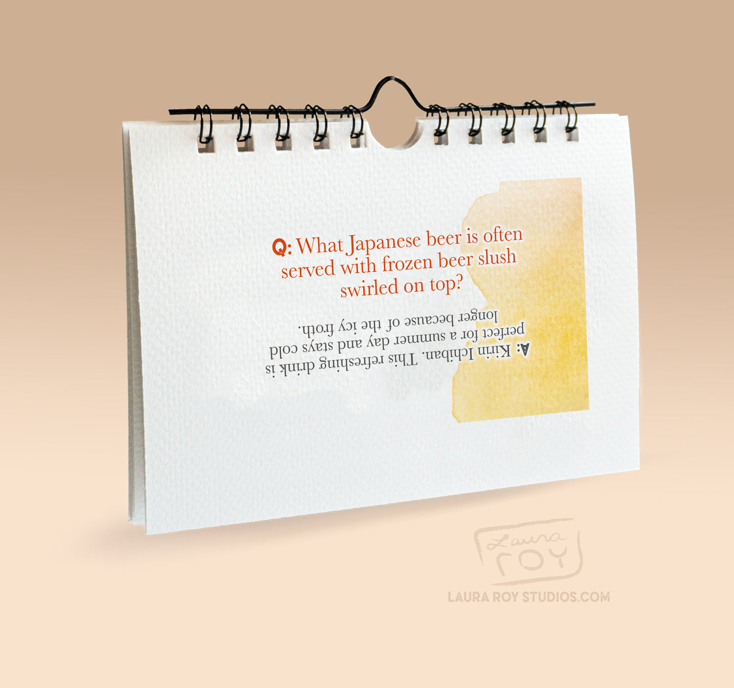 2025 Beer + Trivia Mini Watercolor Calendar – Handcrafted Art, Monthly Beer Trivia, Perfect Gift for Beer Lovers & Trivia Fans