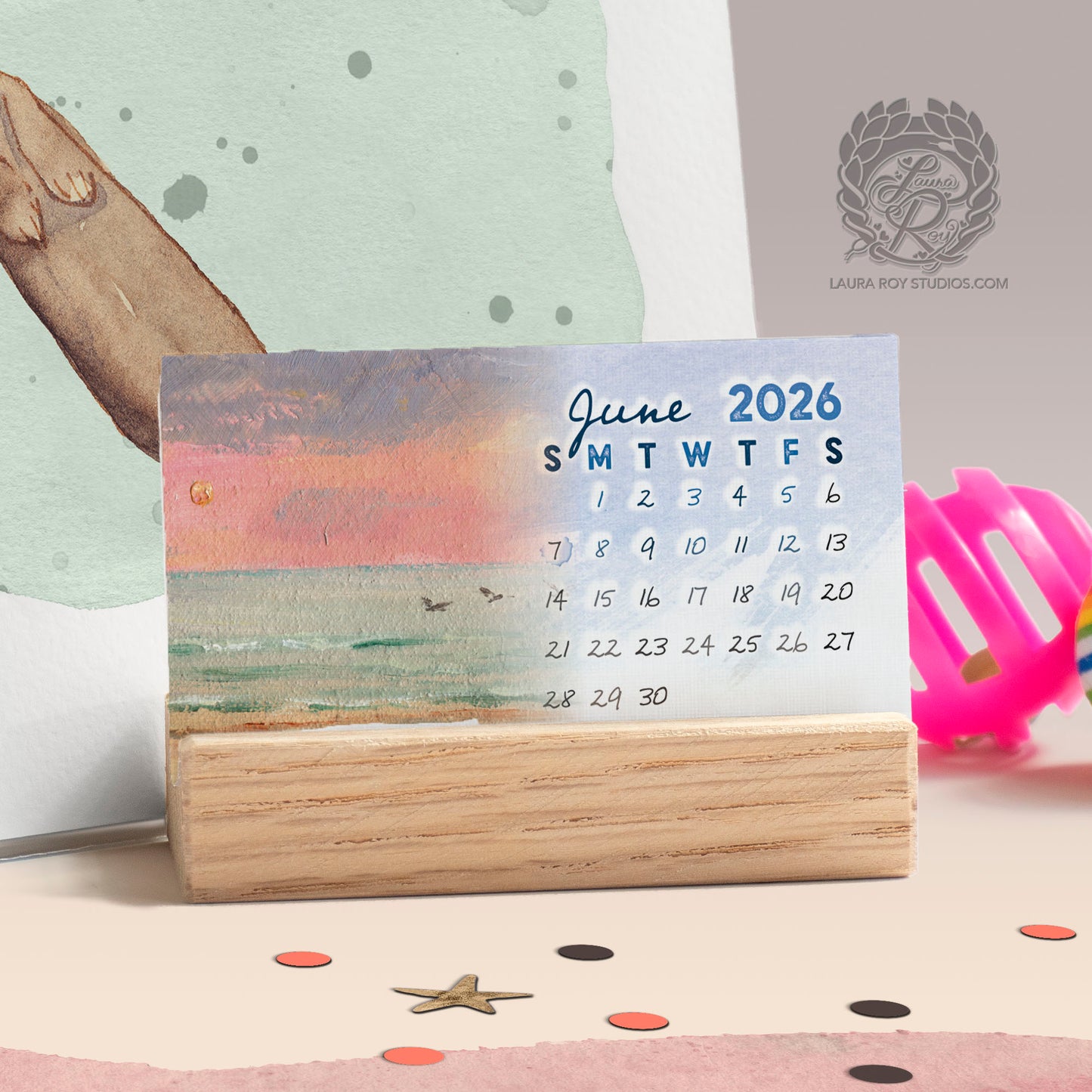 2026 Beach Mini Art Calendar