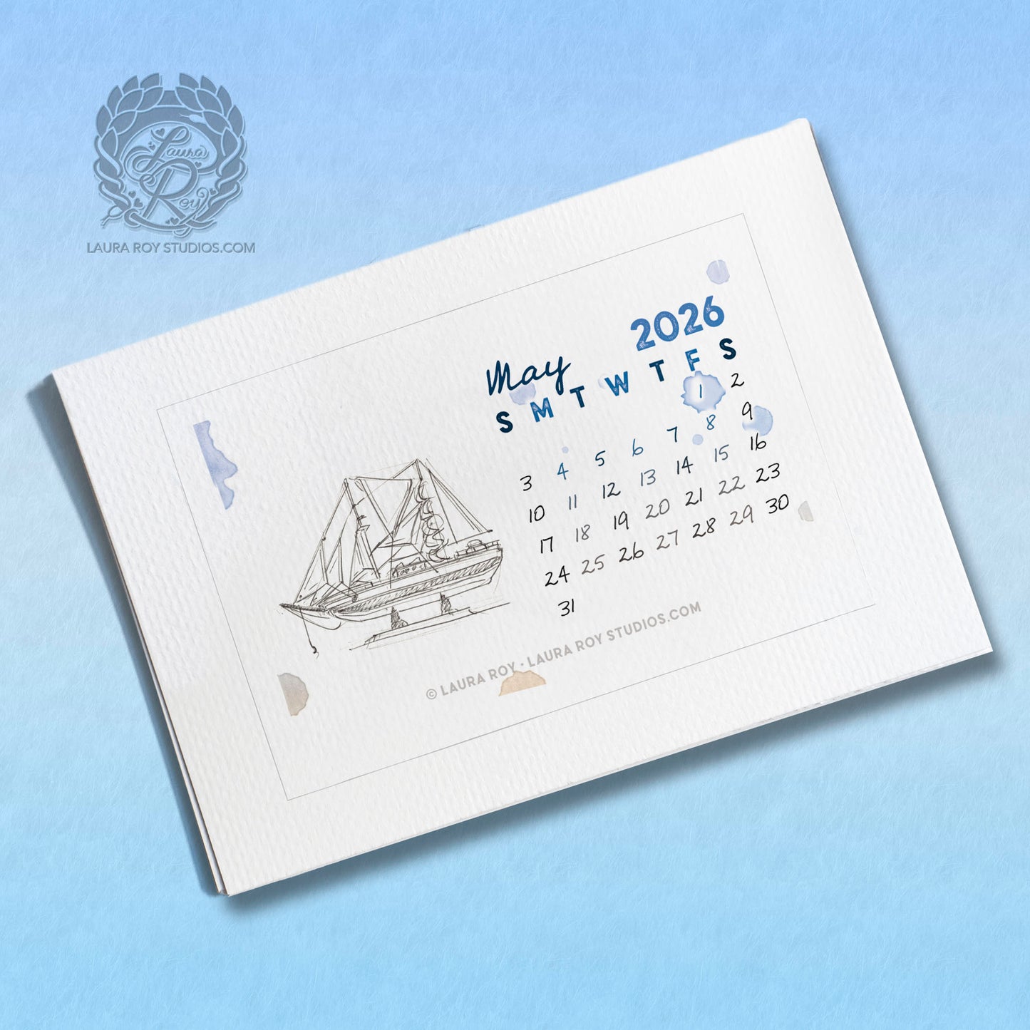 2026 Beach Mini Art Calendar