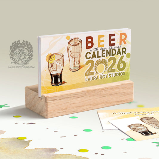2026 Beer + Trivia Mini Watercolor Calendar