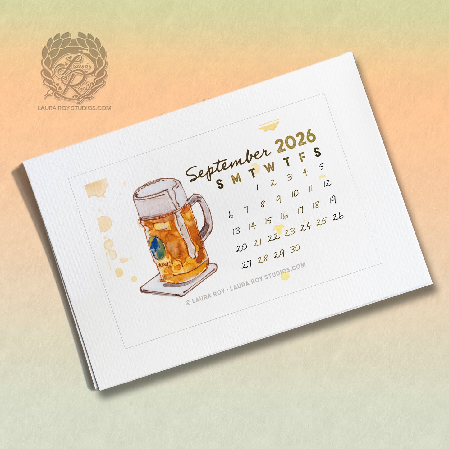 2026 Beer + Trivia Mini Watercolor Calendar