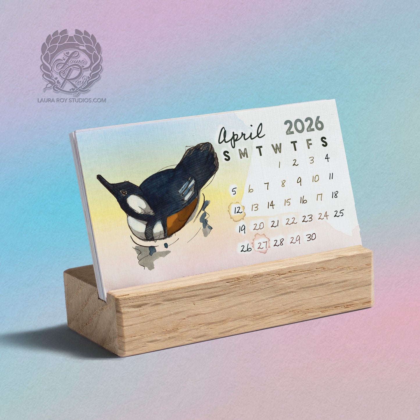 2026 Birds Watercolor Mini Calendar