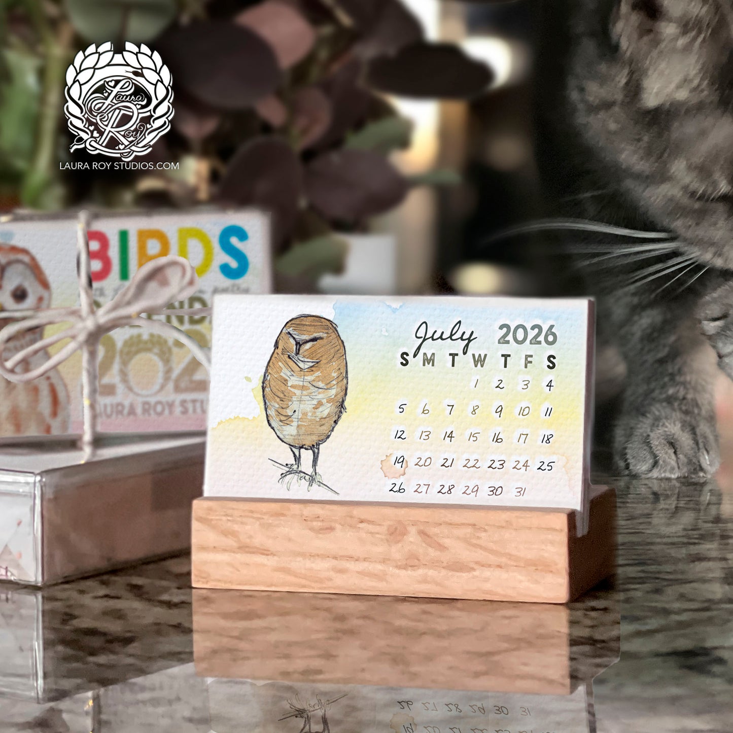 2026 Birds Watercolor Mini Calendar