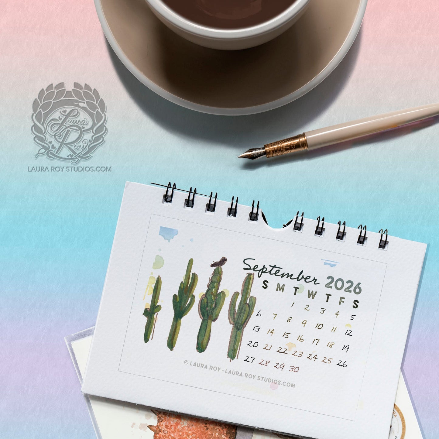 2026 Birds Watercolor Mini Calendar