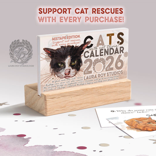 2026 Cats Mini Calendar - Mixtape Rescue Cats Edition