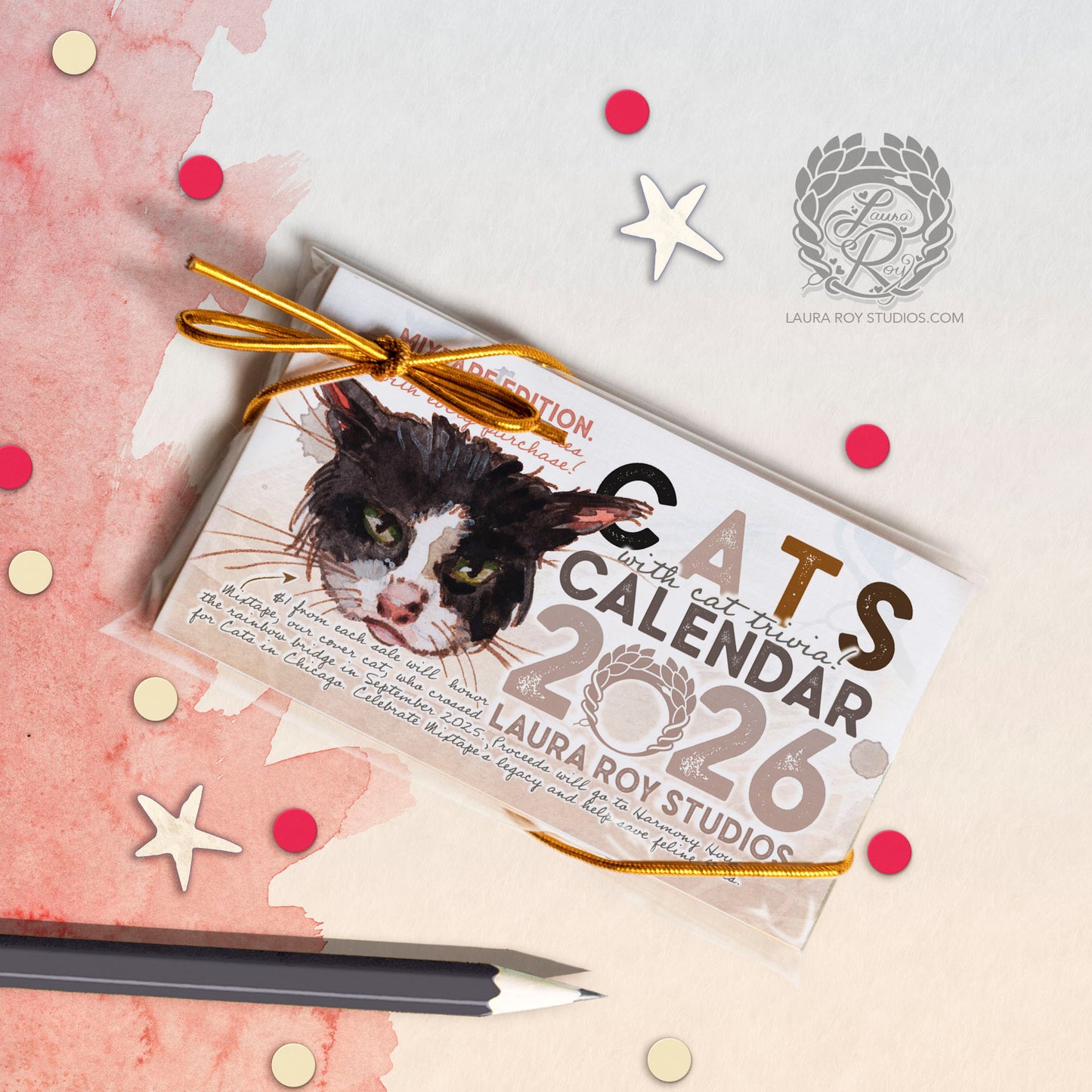 2026 Cats Mini Calendar - Mixtape Rescue Cats Edition