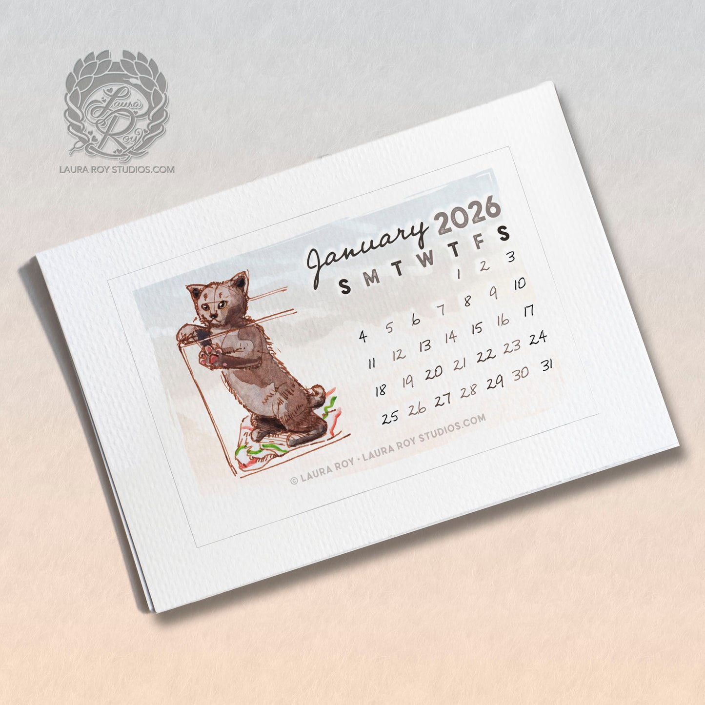 2026 Cats Mini Calendar - Mixtape Rescue Cats Edition