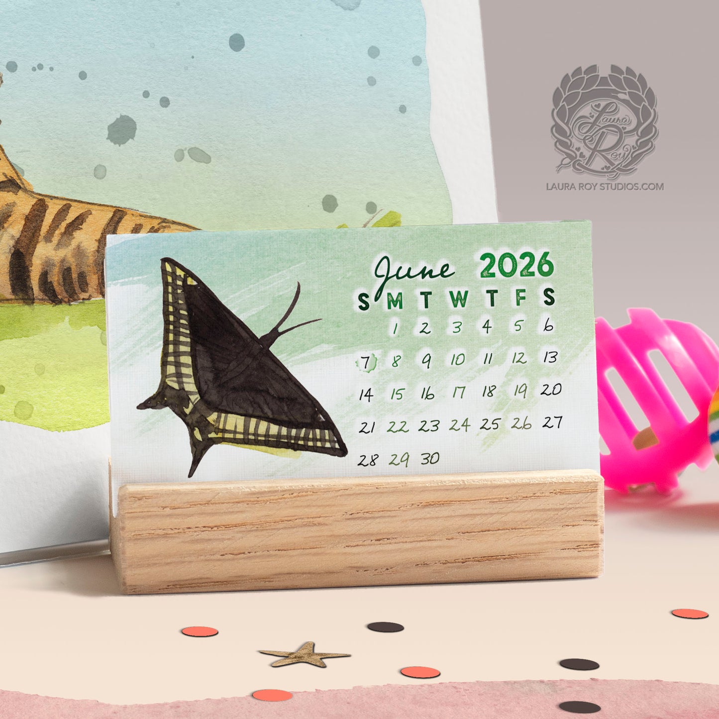 2026 Critter Animal Watercolor Mini Calendar