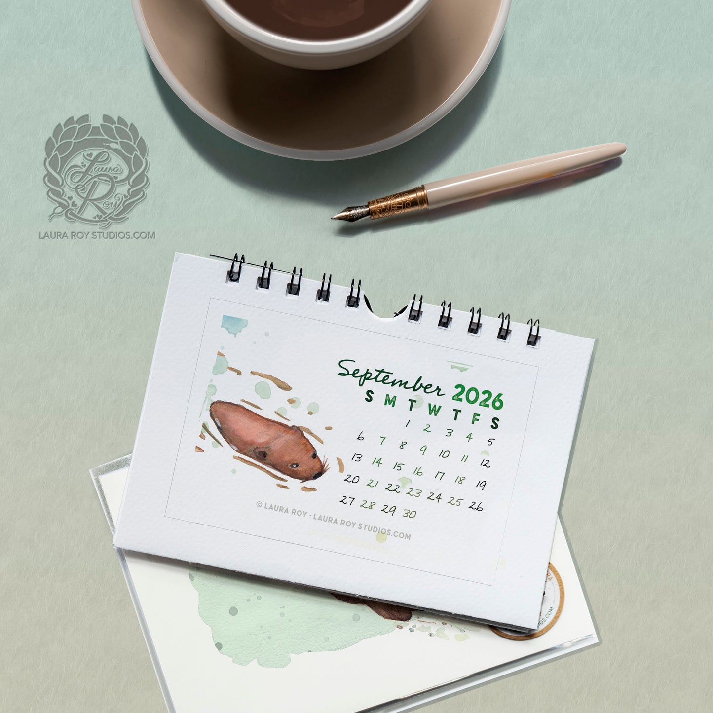2026 Critter Animal Watercolor Mini Calendar
